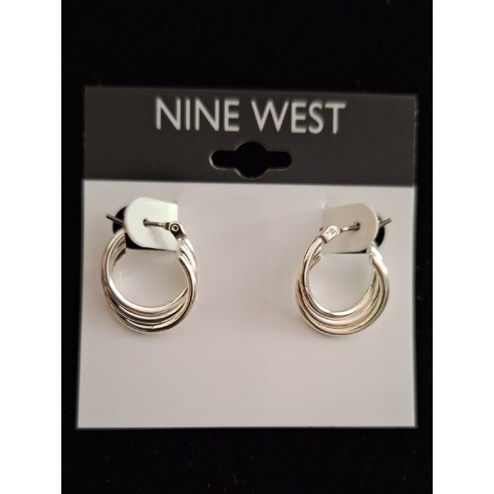 Nine West silver-tone triple hoop earrings